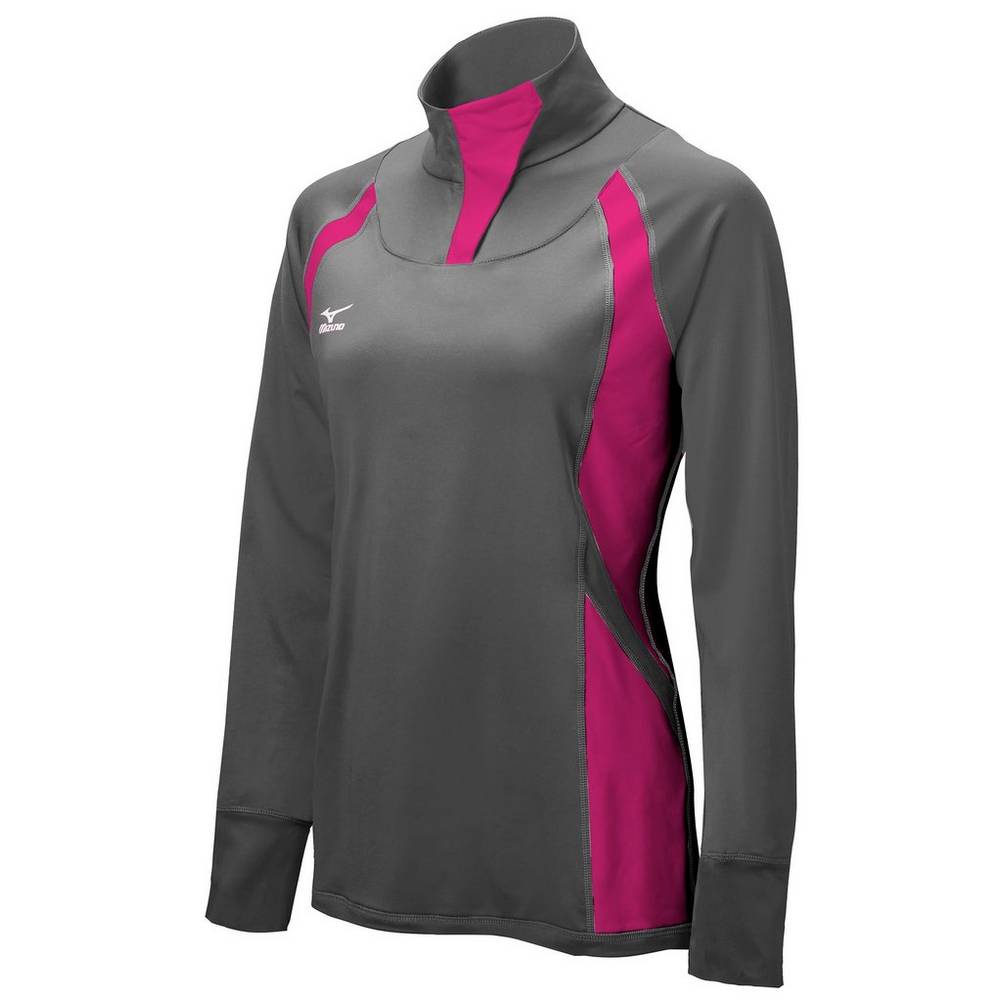 Mizuno Nine Collection: Drive Half-Zip - Bayan Mont - Gri/Pembe/Siyah Türkiye (JVOIFQ-580)